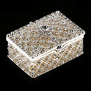 Rhinestone Hollow Storage Box Silver Plated Trinkets Magnet Clasp Case Decorations
