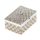 Rhinestone Hollow Storage Box Silver Plated Trinkets Magnet Clasp Case Decorations