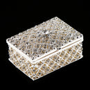 Rhinestone Hollow Storage Box Silver Plated Trinkets Magnet Clasp Case Decorations