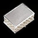 Rhinestone Hollow Storage Box Silver Plated Trinkets Magnet Clasp Case Decorations