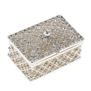 Rhinestone Hollow Storage Box Silver Plated Trinkets Magnet Clasp Case Decorations