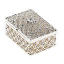 Rhinestone Hollow Storage Box Silver Plated Trinkets Magnet Clasp Case Decorations