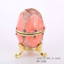 Pink Enamel Rhinestone Easter Egg Jewelry Storage Box Wedding Ring Holder
