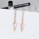 1 Pair Fashion Women Triangle Simple Tassel Ear Studs Rose Gold Accessory