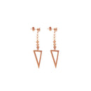 1 Pair Fashion Women Triangle Simple Tassel Ear Studs Rose Gold Accessory
