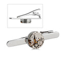 Steampunk Gothic Tie Bar Watch Movement Watch Part Design Tie Clips Mens
