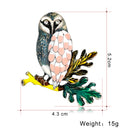 Enamel Owl Bird Fleck Feathers Chubby Bird Brooch Pin for Women Men