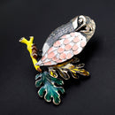 Enamel Owl Bird Fleck Feathers Chubby Bird Brooch Pin for Women Men