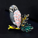 Enamel Owl Bird Fleck Feathers Chubby Bird Brooch Pin for Women Men