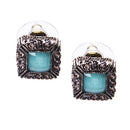 Women Luxury Fashion Square Rhinestone Alloy Gemstone Delicate Stud Earring