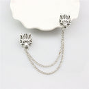 Charming Mens Business Suit Brooch Pin Chain Jewelry Festival Party Accessory