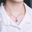 Luxury Fine Jewelry 925 Sterling Silver Plum Flower Necklace Birthday Gift