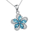 Luxury Fine Jewelry 925 Sterling Silver Plum Flower Necklace Birthday Gift