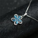 Luxury Fine Jewelry 925 Sterling Silver Plum Flower Necklace Birthday Gift