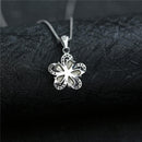 Luxury Fine Jewelry 925 Sterling Silver Plum Flower Necklace Birthday Gift