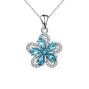 Luxury Fine Jewelry 925 Sterling Silver Plum Flower Necklace Birthday Gift