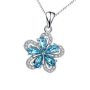 Luxury Fine Jewelry 925 Sterling Silver Plum Flower Necklace Birthday Gift