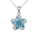 Luxury Fine Jewelry 925 Sterling Silver Plum Flower Necklace Birthday Gift