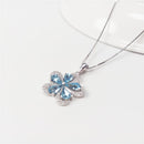 Luxury Fine Jewelry 925 Sterling Silver Plum Flower Necklace Birthday Gift
