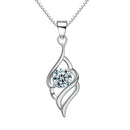 Luxury Angel Wing Pendant Fine Jewelry 925 Sterling Silver Charms Necklace