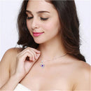 Luxury Purple Rhinestone Heart Pendant 925 Sterling Silver Fashion Necklace