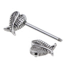 1 Pair Stainless Steel Angel Wings Double Pattern Balanced Wings Nipple Ring