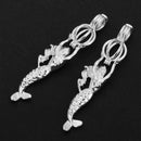 2PCS Copper Mermaid Shape Cage Pendant Wish Locket Box DIY Jewelry Accessory