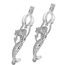 2PCS Copper Mermaid Shape Cage Pendant Wish Locket Box DIY Jewelry Accessory