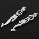 2PCS Copper Mermaid Shape Cage Pendant Wish Locket Box DIY Jewelry Accessory