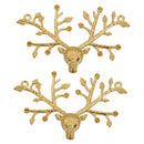 2 Pcs Animal Christmas Deer Head Pendants DIY Jewelry Handmade Accessories