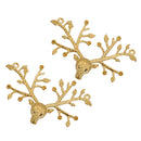 2 Pcs Animal Christmas Deer Head Pendants DIY Jewelry Handmade Accessories