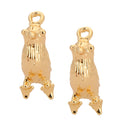 2 Pcs Unique Craft Gold Bird Metal Beads Cute Animal Copper Loose Beads