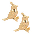 2 Pcs Unique Craft Gold Bird Metal Beads Cute Animal Copper Loose Beads