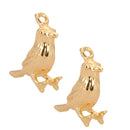 2 Pcs Unique Craft Gold Bird Metal Beads Cute Animal Copper Loose Beads