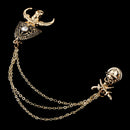 Costume Party Tassel Crystal Rhinestone Bull Horn Boutonniere Pin