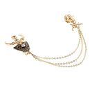 Costume Party Tassel Crystal Rhinestone Bull Horn Boutonniere Pin