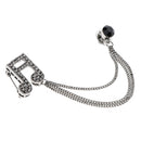 Musical Note Elegant Lapel Brooch Pin Layered Tassel Chain for Suit Blouse