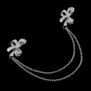 Sparkle Crytsal Brooch Pins with Double Chain Tassel Collar Pin Corsage Pin