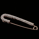 Rhinestone Crystal Safety Pin Brooch for Ladies Scarf Coat Gown Pin 7.2cm