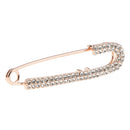 Rhinestone Crystal Safety Pin Brooch for Ladies Scarf Coat Gown Pin 7.2cm