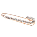 Rhinestone Crystal Safety Pin Brooch for Ladies Scarf Coat Gown Pin 7.2cm