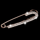 Rhinestone Crystal Safety Pin Brooch for Ladies Scarf Coat Gown Pin 7.2cm