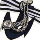 Vintage Striped Fabric Anchor Design Nautical Themed Brooch Pins Fashion