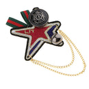 Embroidery Sewing Star Badge Tassel Chain Fabric Brooch Pins Costume Jewelry