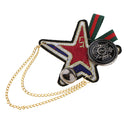 Embroidery Sewing Star Badge Tassel Chain Fabric Brooch Pins Costume Jewelry