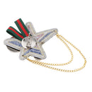 Embroidery Sewing Star Badge Tassel Chain Fabric Brooch Pins Costume Jewelry