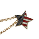Retro Navy Style Pentagram Medal Chain Brooch Lapel Pin Unisex Jewelry