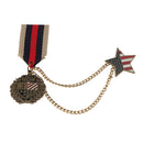 Retro Navy Style Pentagram Medal Chain Brooch Lapel Pin Unisex Jewelry