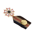 Geometric Medal Pendant Badge Fabric Costume Uniform Brooch Pin Accessory
