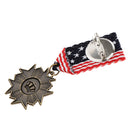 Vintage Mens Military Uniform Star Crown Medal Brooch U.S.A Natioal Day Gift